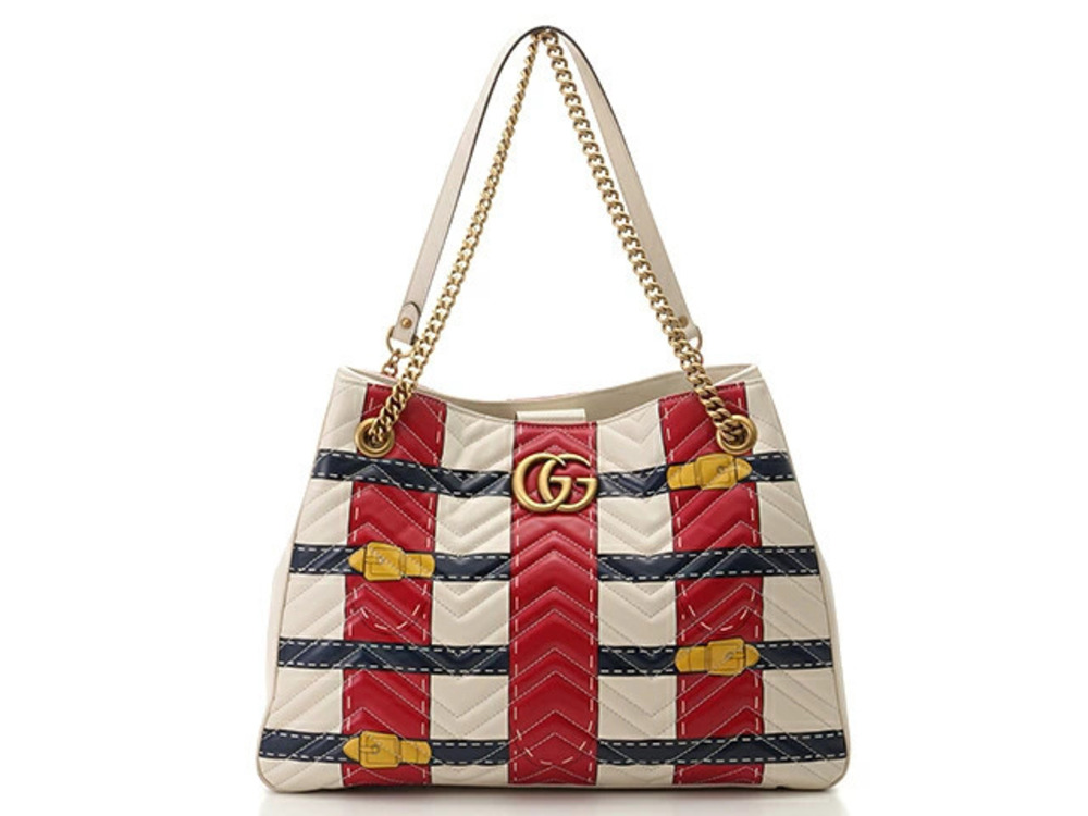 Gucci GG Marmont Quilted Chain Shoulder Bag Calfskin Multicolor
